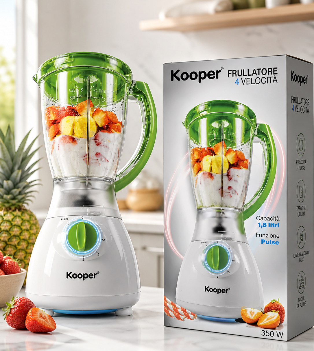 Kooper Standmixer 350W 1,8L 4 Stufen Küchenmixer Blender Mixer