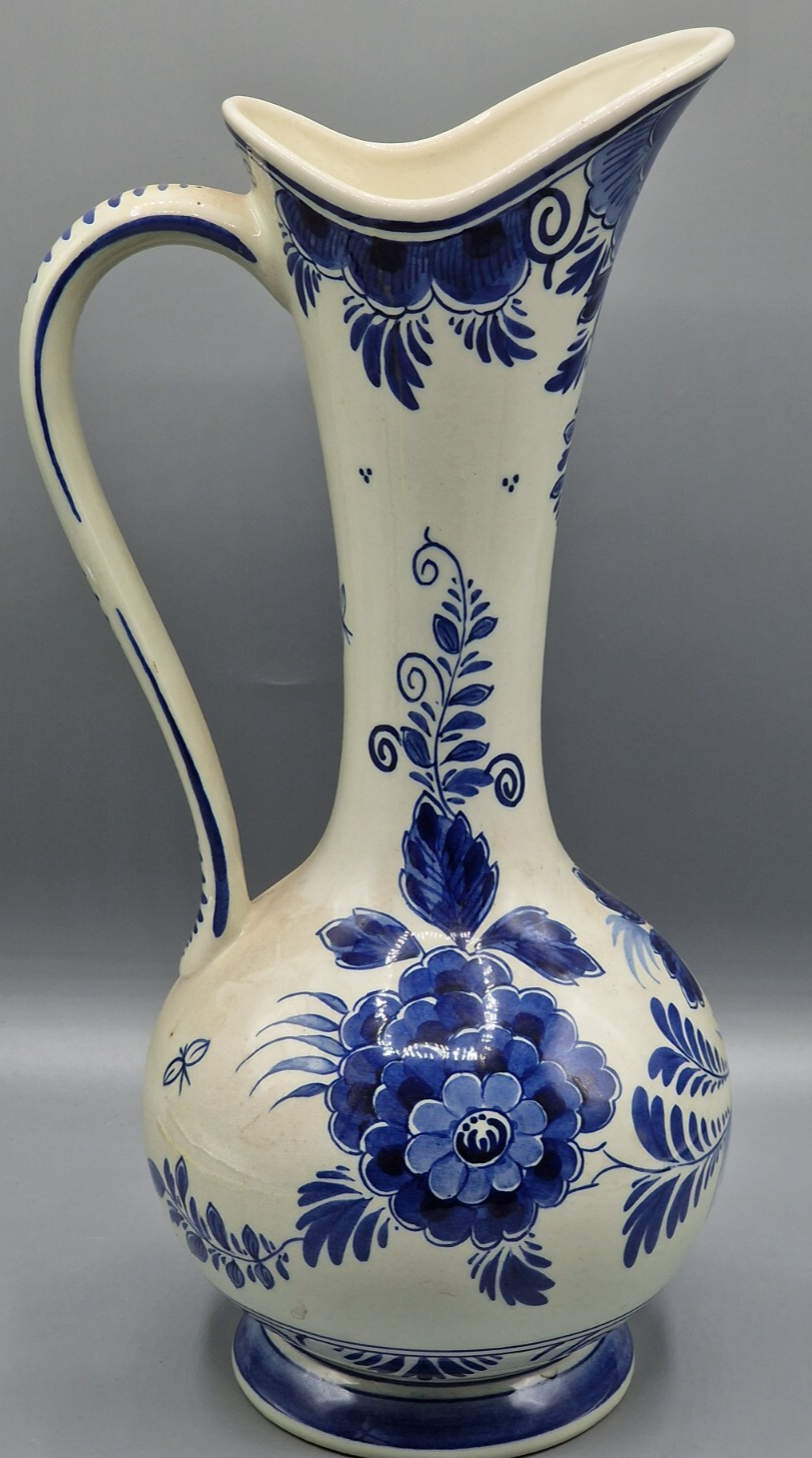 Delfts Blauw RAAM Holland Keramik Krug Vase Handgemalt Blau Weiß 527