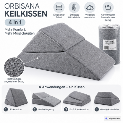 Orbisana Keilkissen 4in1 Orthopädisch Körperkissen Stützkissen 147431506 HA30