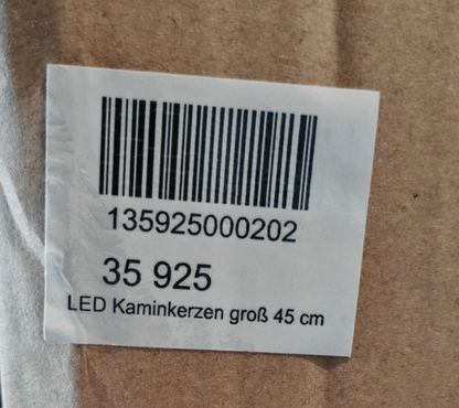 TEWA LED Kaminkerze 45 cm XXL Dekokerze Flammenoptik Creme Batterie C2