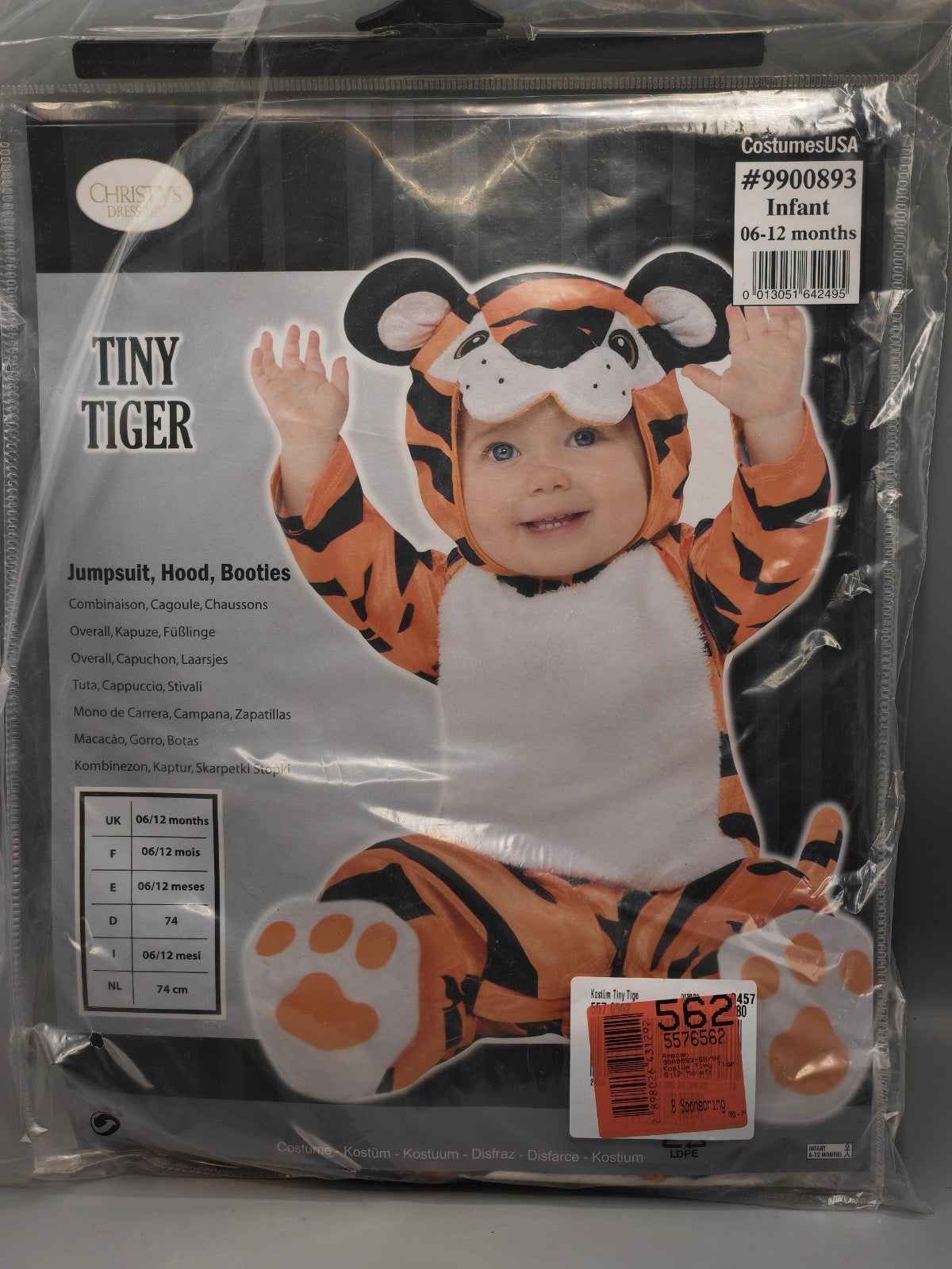 Kinderkostüm Tiny Tiger Größe 74