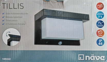 Näve Tillis LED Solar Außenwandleuchte Bewegungsmelder 800lm IP44 1385322 HA35