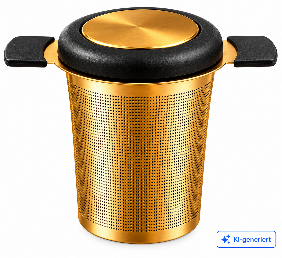 bonVIVO Puri Teesieb Edelstahl Kupfer-Look Feinmaschig Teefilter mit Deckel B4
