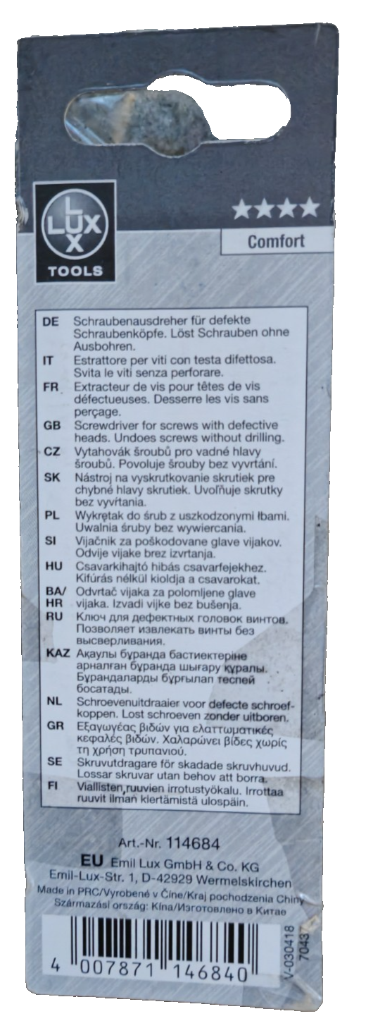 LUX-TOOLS Schraub-Ex Set 4-teilig Schrauben Entferner Werkzeug