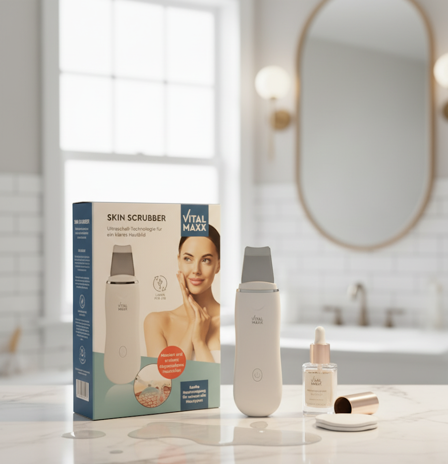 VITALmaxx Skin Scrubber Gesicht Ultraschall Hautpflege Gerät Zuhause