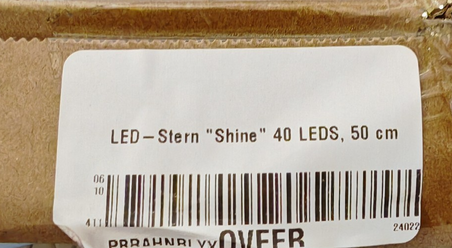 LED Stern Shine 50cm 40 LEDs Warmweiß Weihnachtsstern Hängedeko Metall HA33
