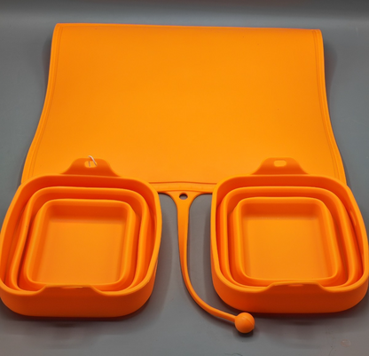 QVC Silikon Schneidebrett faltbar – 2 Schüsseln tragbar Camping Küche