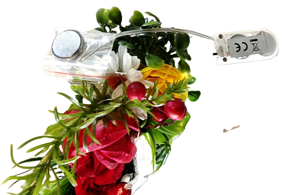 TEWA Tischaufleger Käferparade LED beleuchtet 55 cm Blumengesteck Deko E6