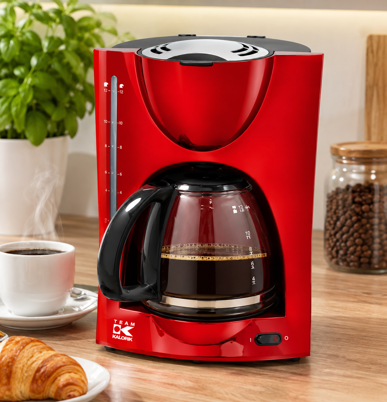 Kalorik TKG KA 1050 R Filterkaffeemaschine 1,5L 12 Tassen Glaskanne 900W Rot HA5