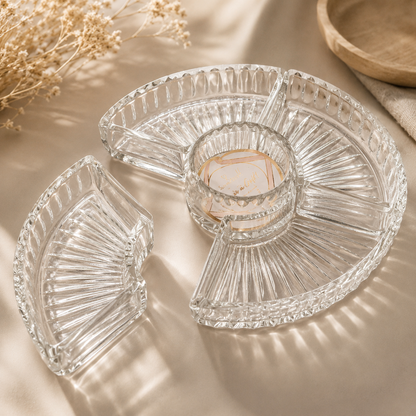 Glasschale 5-teilig Glas Antiquität Vintage Schale Dessertschale Set