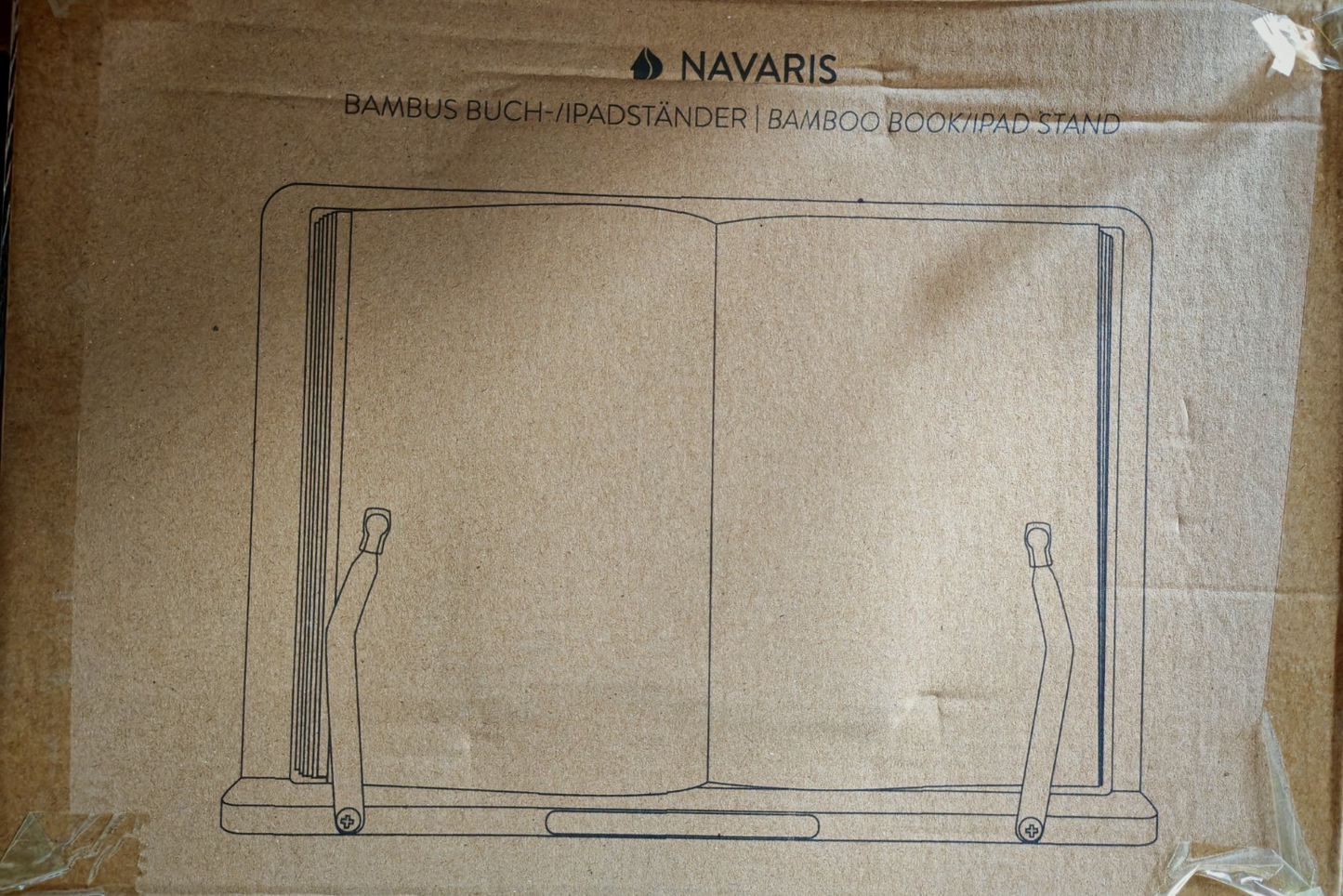 Navaris Buchständer Bambus Buchhalter Tablet Halter iPad Ständer Schwarz E6
