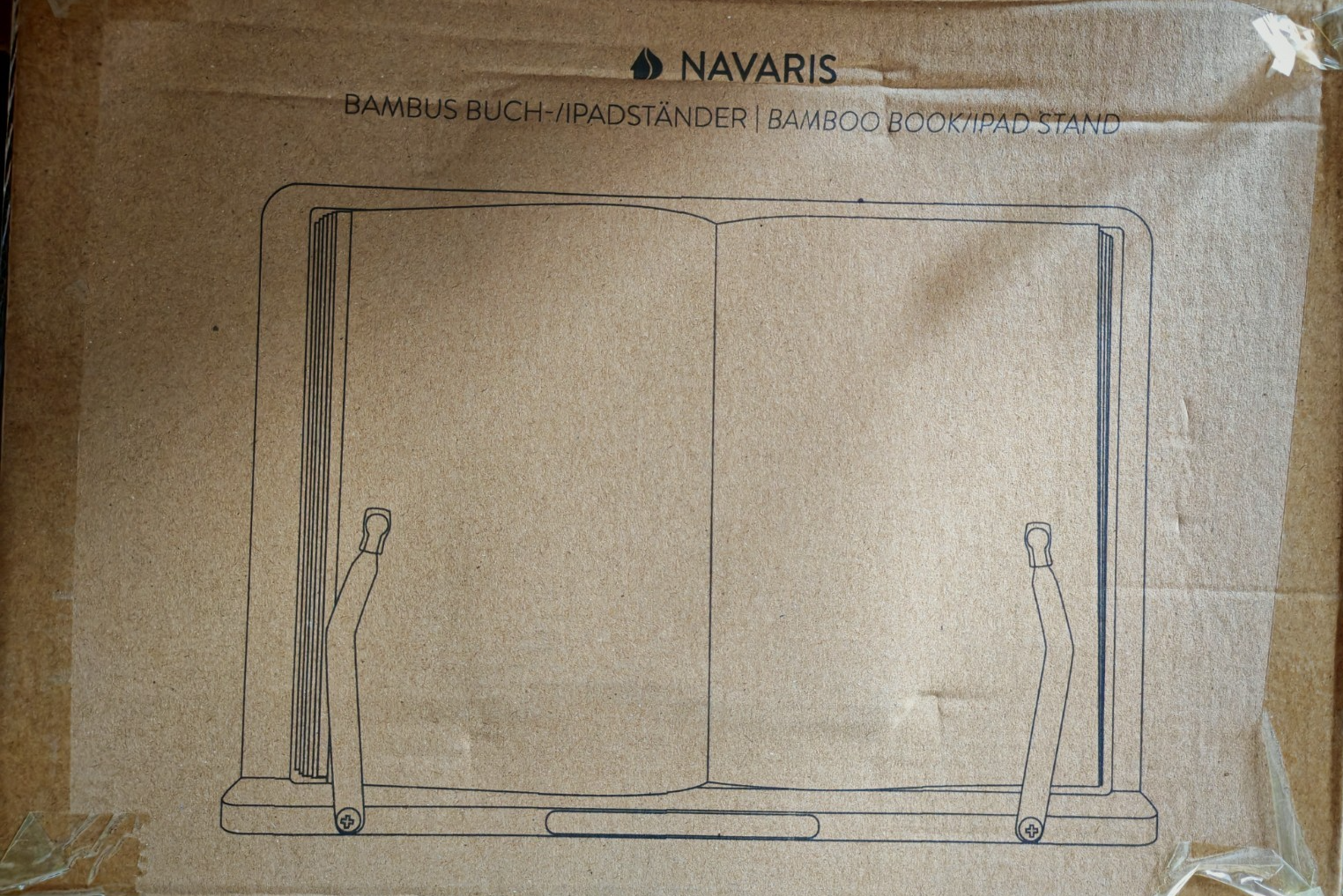 Navaris Buchständer Bambus Buchhalter Tablet Halter iPad Ständer Schwarz E6