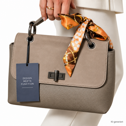 DESIDERIUS Aimee Blogger Edition Damen Ledertasche Taupe Handtasche Echtleder H3