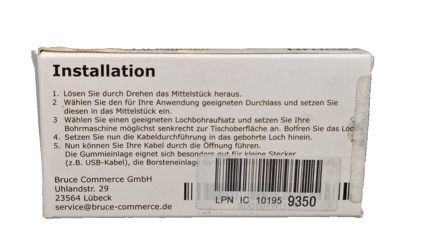 Bruce Kabeldurchführung 60 mm 2 Stück Kabeldurchlass Schreibtisch Kabeldose B5