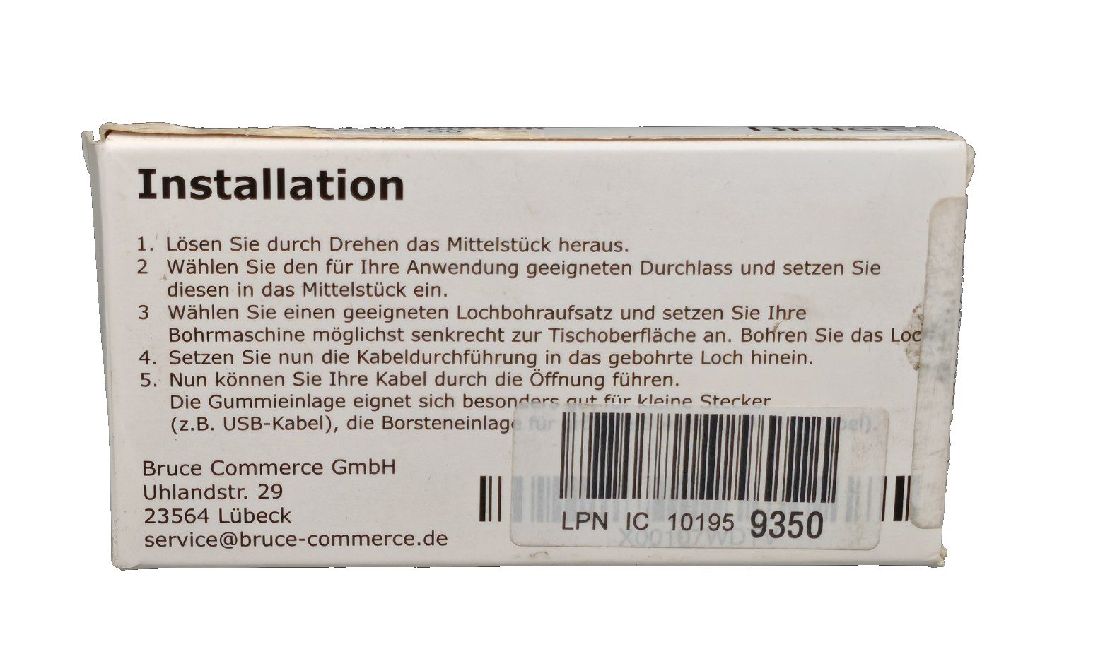 Bruce Kabeldurchführung 60 mm 2 Stück Kabeldurchlass Schreibtisch Kabeldose B5