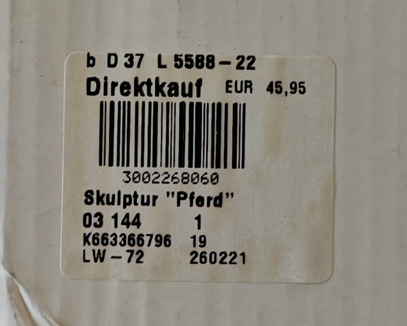 Pferdefigur Steigendes Pferd Skulptur Dekofigur Bronzeoptik ca. 26 cm D10