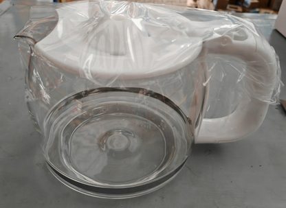 Glas Kaffeekanne 10 Tassen Weiß Ersatzkanne Kanne Kaffeemaschine B4