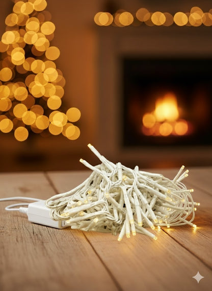 LUMIDA Xmas LED-Lichterkette 3m Outdoor Helltaupe weiß Timer versch. Funktionen