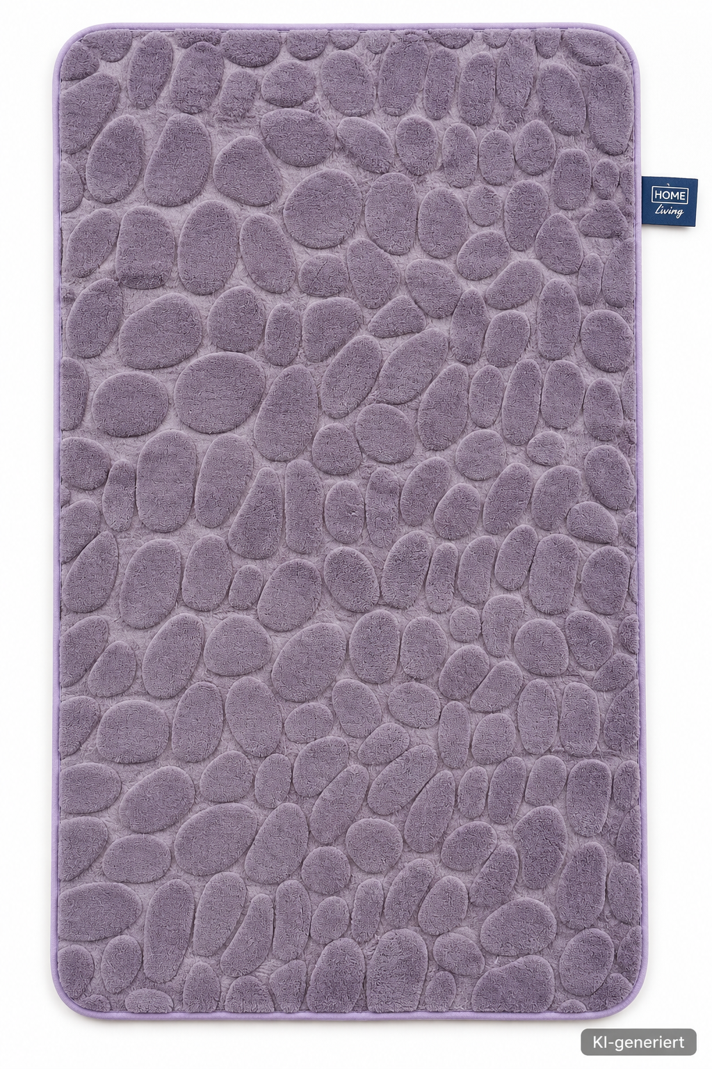 HOME CREATION Badteppich 60x100cm Lila Flieder Steinoptik 3D Struktur D9