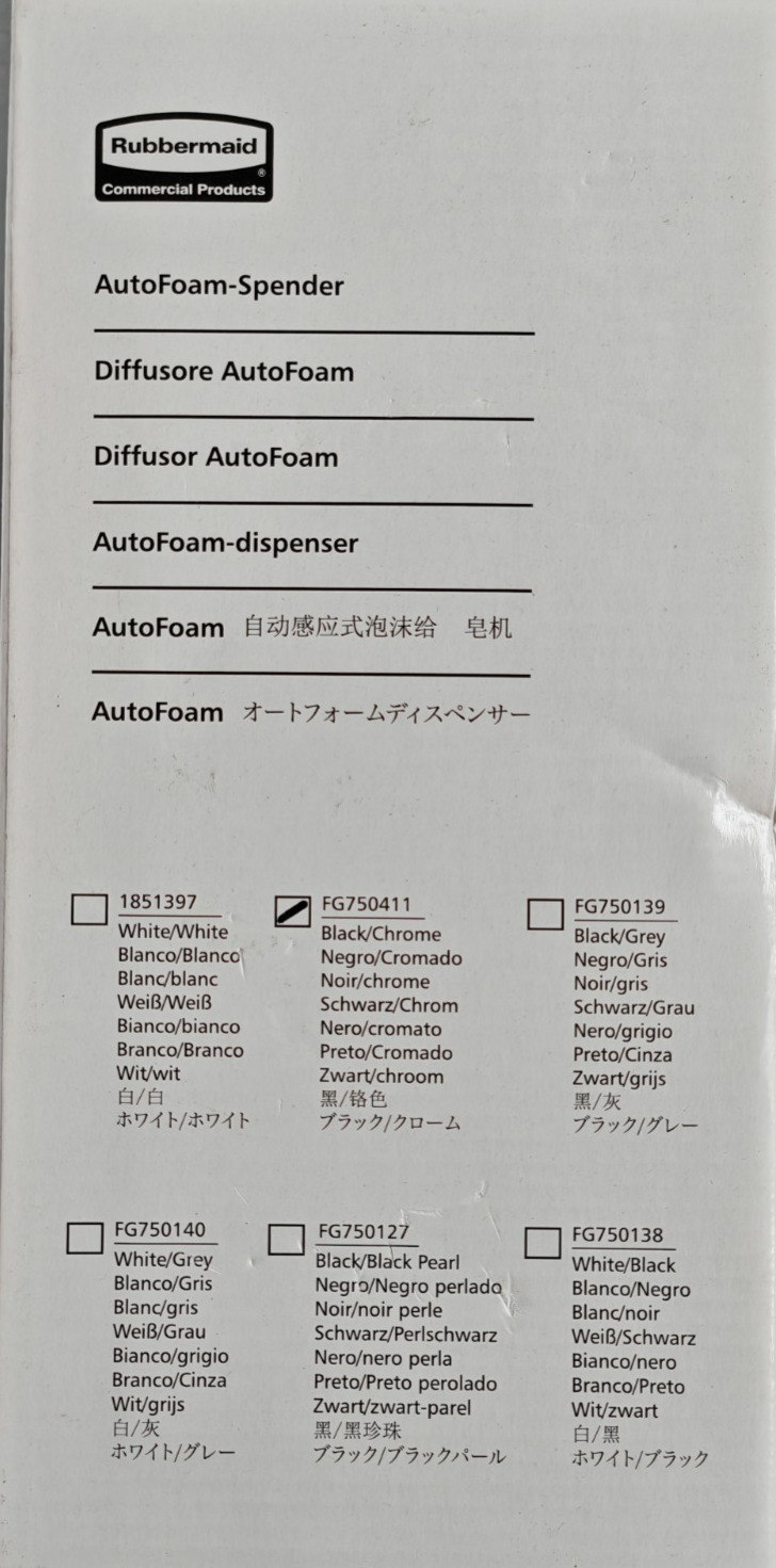 Rubbermaid AutoFoam Dispenser Auto Seifenspender Desinfektionsspender Schaum E6