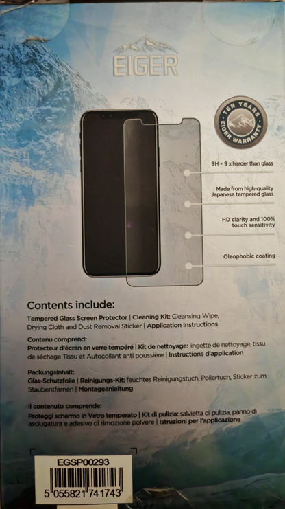 Eiger Glass Schutzglas iPhone XS Max / 11 Pro Max 6,5" 9H Displayschutz A9