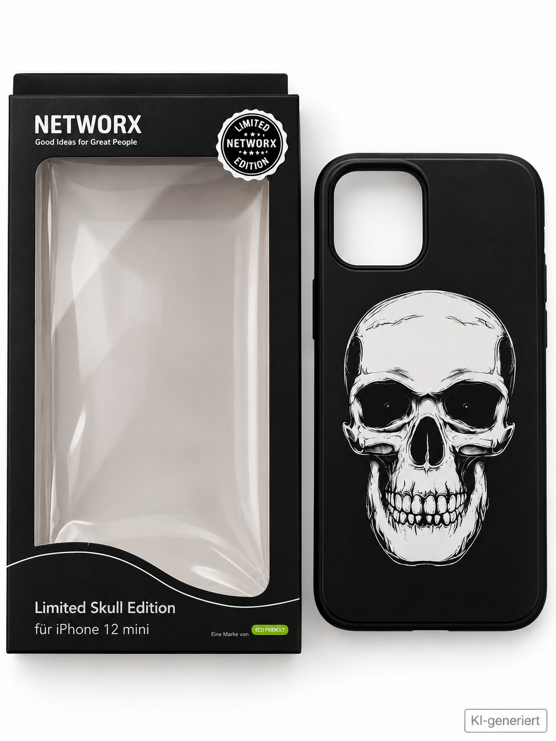 NETWORKX Skull Hülle für iPhone 12 mini Totenkopf Case Schwarz Limited A9