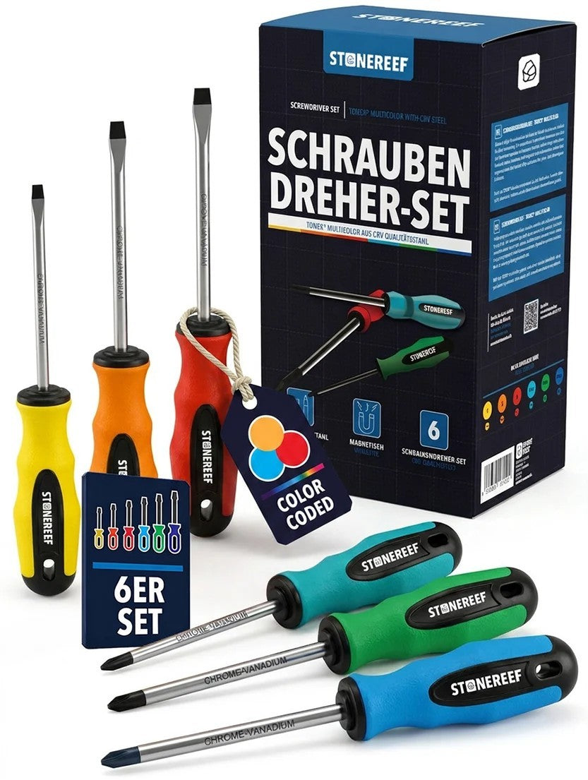 stonereef Schraubendreher Set 6-tlg. Schraubenzieher Werkzeug Heimwerker A8