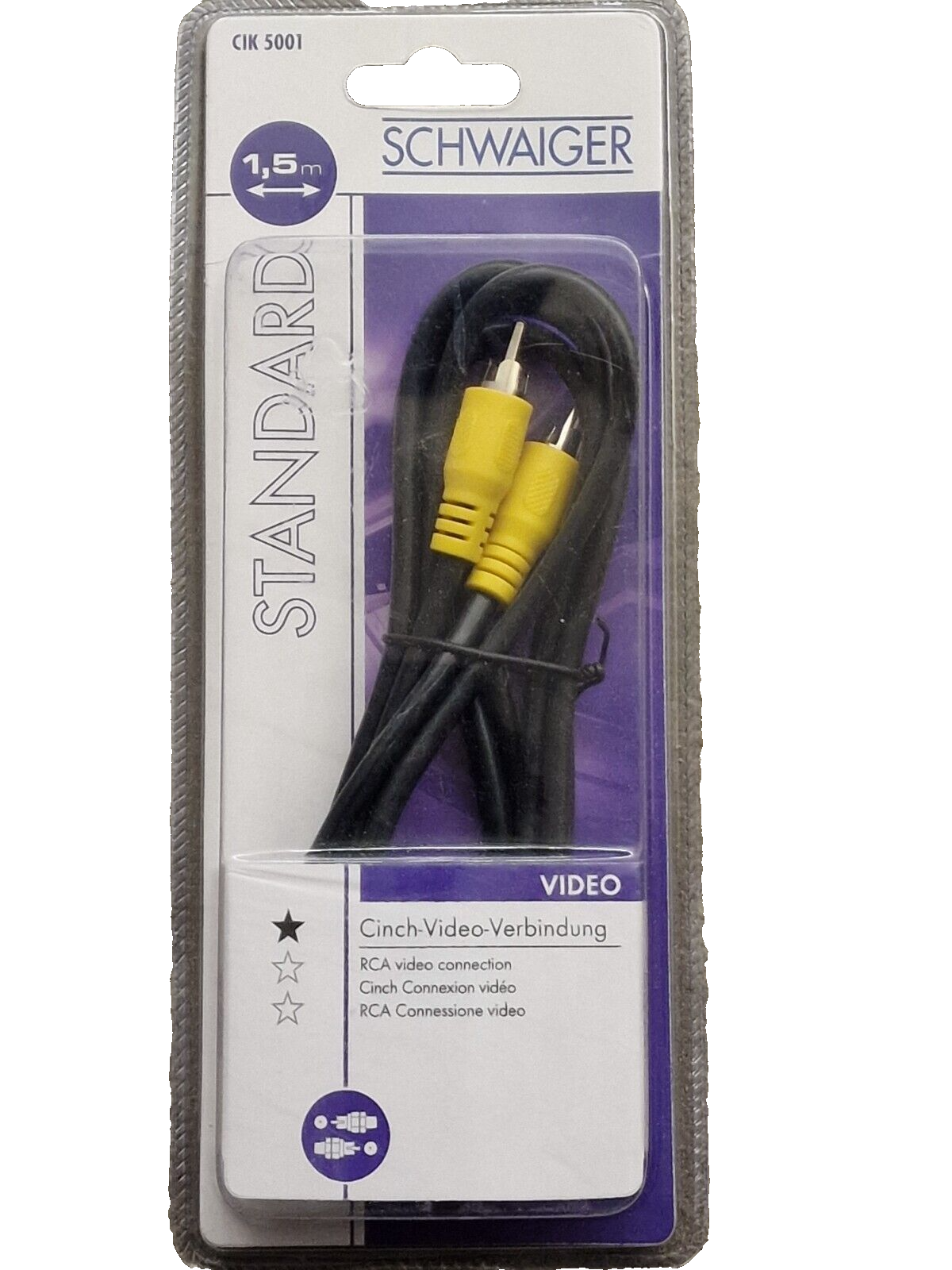 Schwaiger CIK5001 Cinch Video Kabel 1,5m AV Verbindung Audio TV