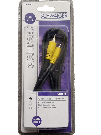 Schwaiger CIK5001 Cinch Video Kabel 1,5m AV Verbindung Audio TV