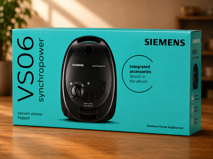 Siemens Staubsauger mit Beutel synchropower VS06B112A, Bodenstaubsauger HA14