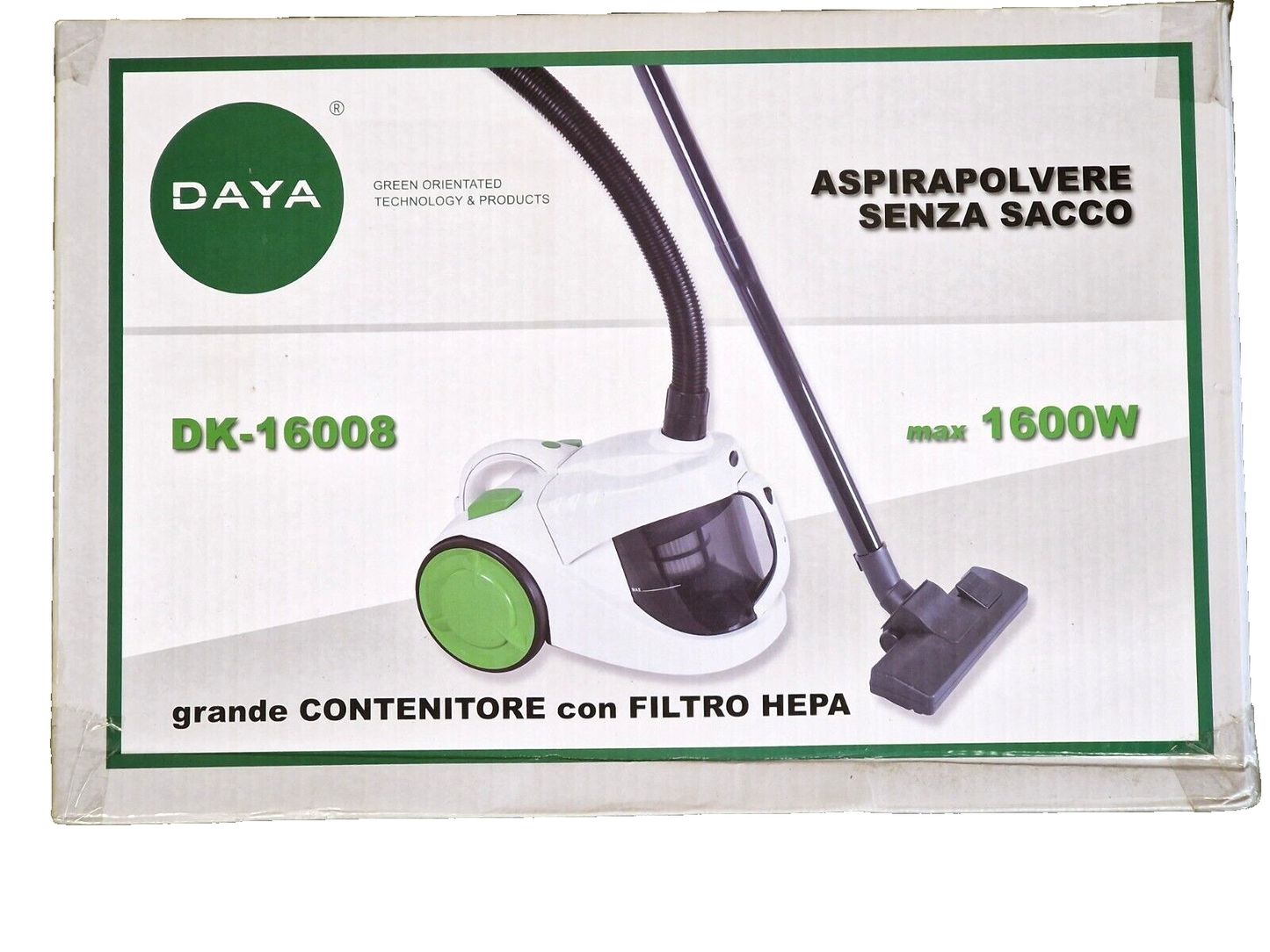 DAYA Aspirapolvere Senza Sacco, Staubsauger, DK-16008, 1600W