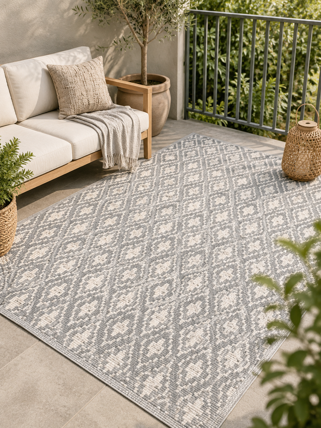 Jemidi Outdoor Teppich 120x180cm Balkon Teppich Garten Camping Wetterfest HO-A7