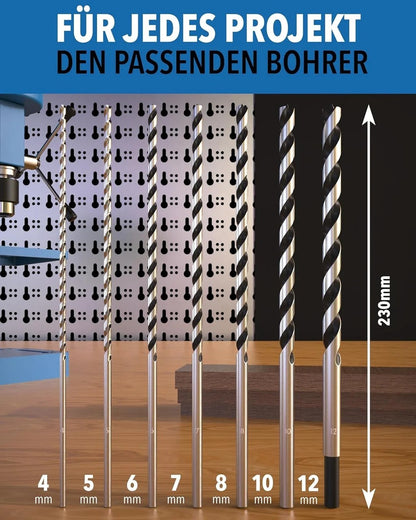 stonereef Extra lange Holzbohrer Set Langbohrer für tiefe Bohrungen A8