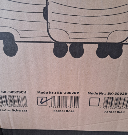 DMS Trolley Hartschalenkofferset Reisekoffer 3Teilig 4 Rollen BK-3002 Rosa