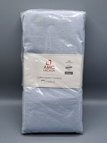 Amo Lacasa Flanell Kissen Hellblau, 2 Stück, 50x80cm