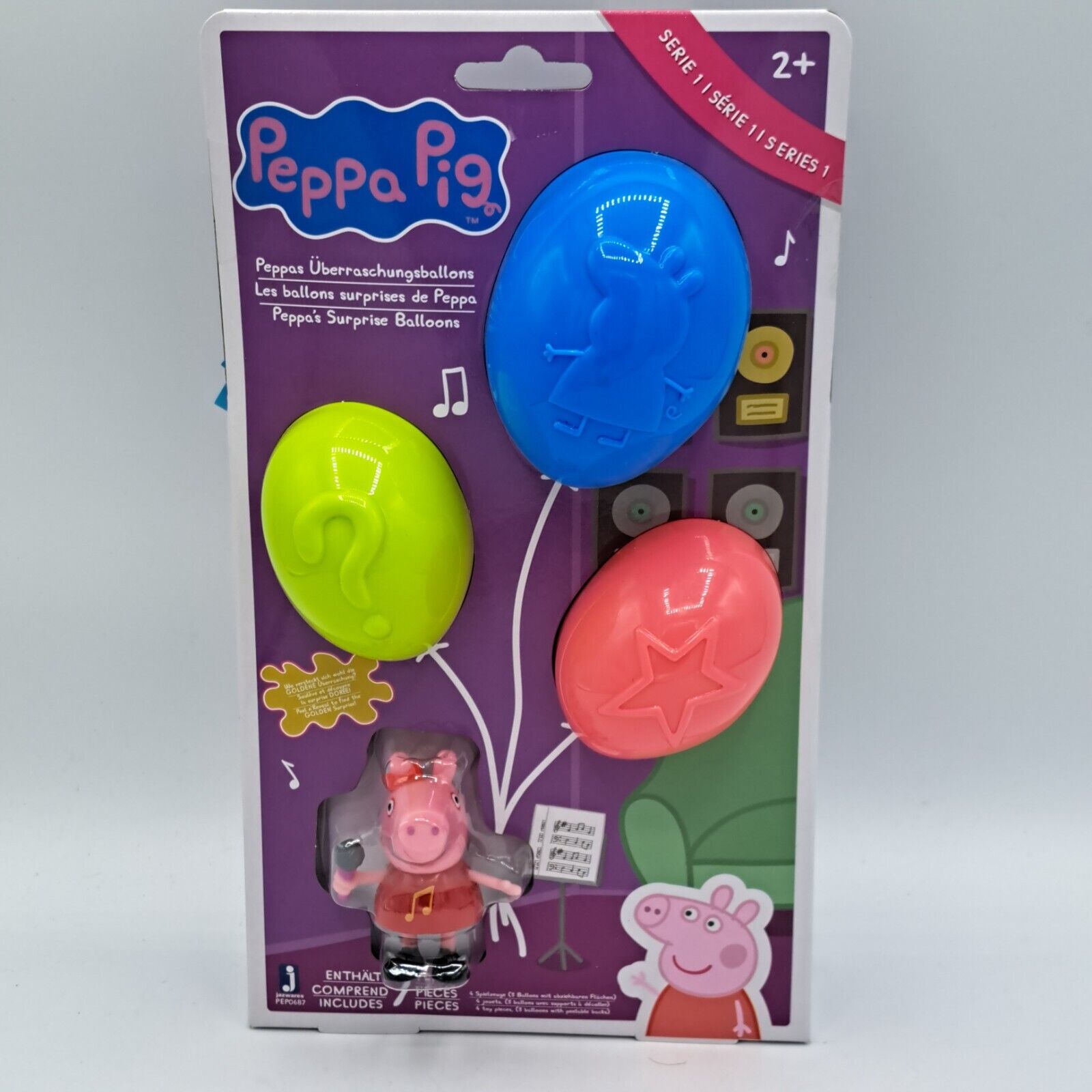 Peppa Pig Überraschungsballons - 1 Spielfigur und 3 Ballons Serie 1 - Picknick