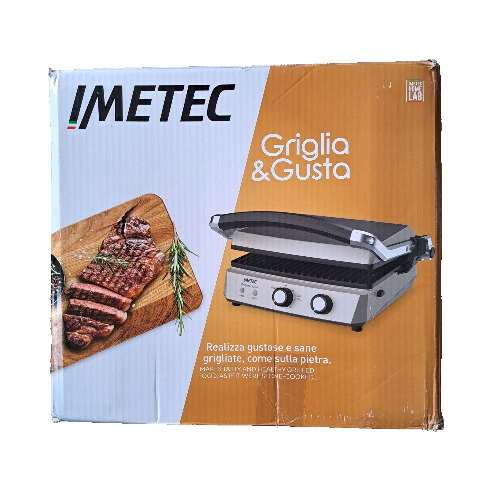 Imetec Griglia & Gusta Grill abnehmbare Antihaftplatten, dreischichtige Titan