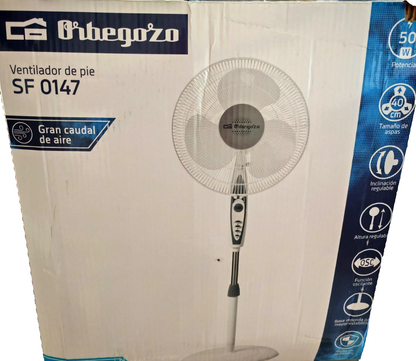 Orbegozo SF0147 Standventilator 50W 40cm 3 Stufen höhenverstellbar Weiß HO-A14