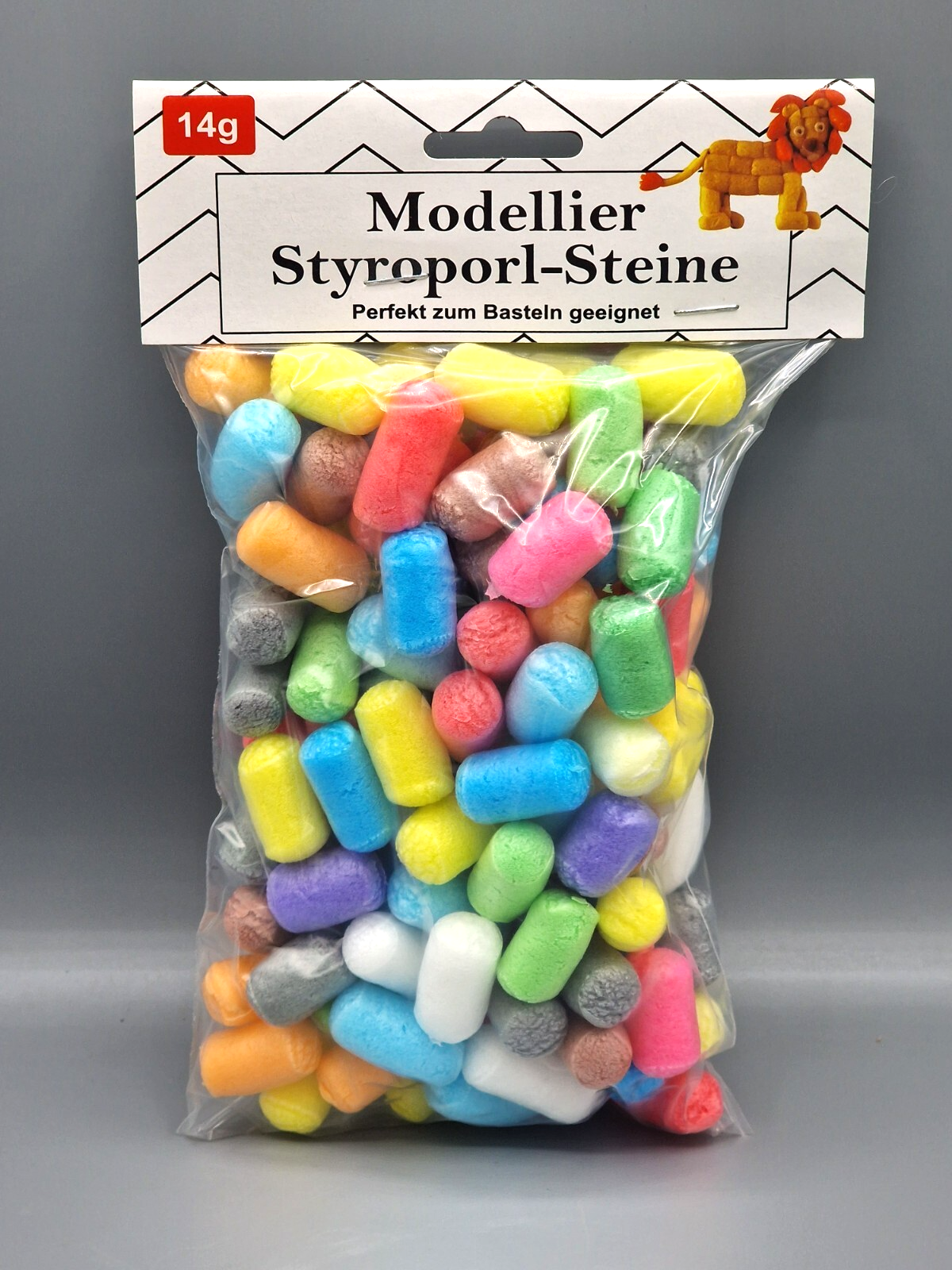 2x Modellier Styropor Steine 14g Bunt Bastelmaterial Schaumstoff Basteln D7