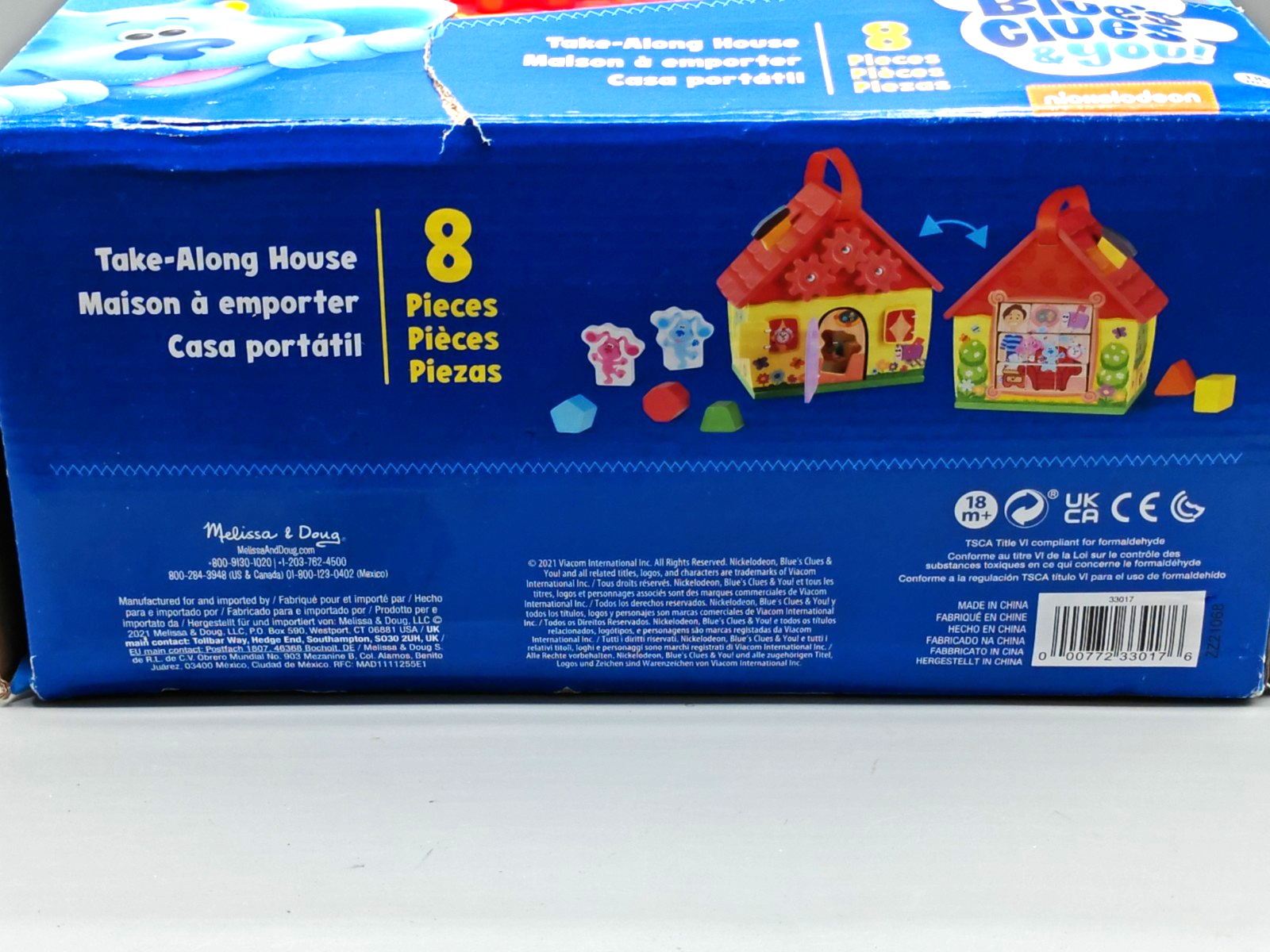 Melissa & Doug Blue's Clues Holzhaus Spielset Sortier-Spiel 8 Teile Unterwegs