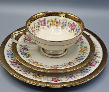 Bareuther Porzellan 1 Tasse Untertasse Teller Kaffee-Set Vintage Sammlerstück
