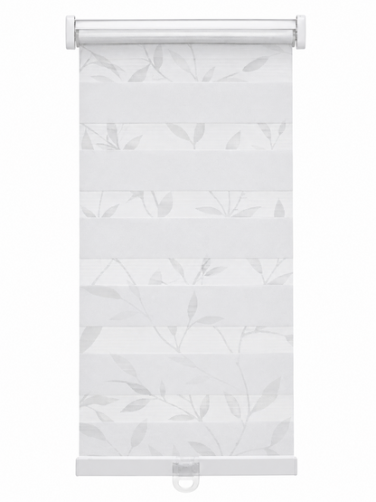 QVC Doppelrollo 40x130 cm Blätter Tag Nacht Klemmfix ohne Bohren Schnurlos HA1