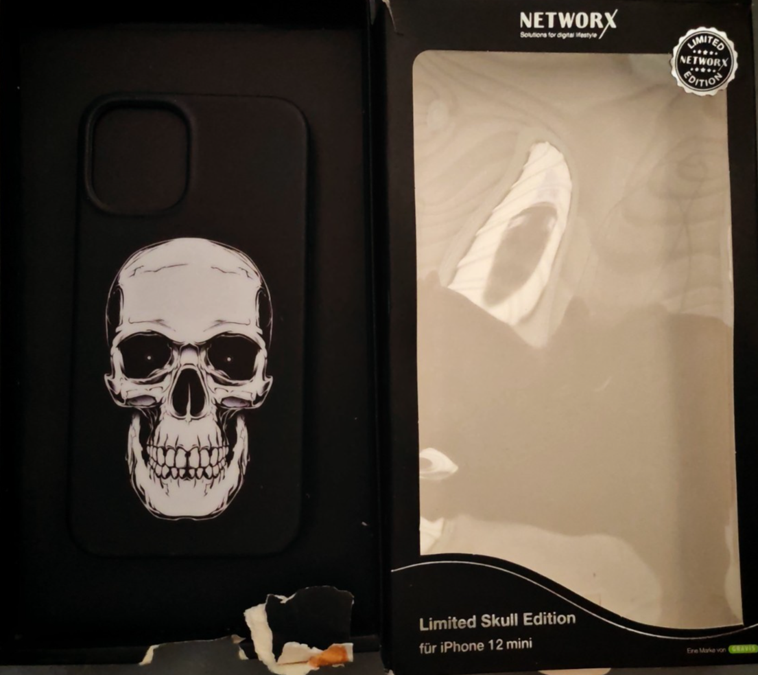 NETWORKX Skull Hülle für iPhone 12 mini Totenkopf Case Schwarz Limited A9