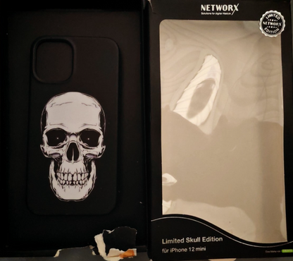 NETWORKX Skull Hülle für iPhone 12 mini Totenkopf Case Schwarz Limited A9