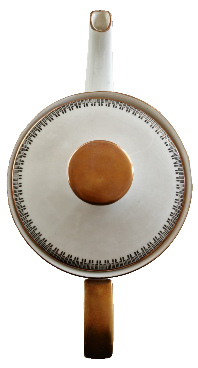 Seltmann Weiden Bavaria Kaffeekanne Porzellan Weiß Gold Vintage mit Deckel A6
