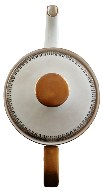Seltmann Weiden Bavaria Kaffeekanne Porzellan Weiß Gold Vintage mit Deckel A6