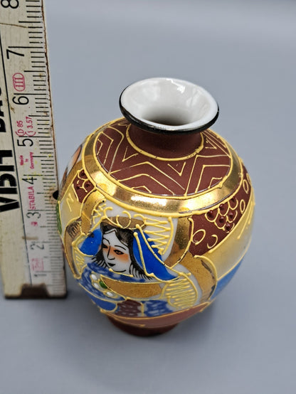Keramik Vase 6cm Kunst Antiquität Vintage Deko Sammlerstück Porzellan