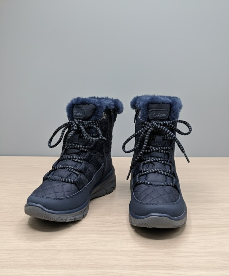 Skechers Damen Winter Boots – Blau Größe 35 Stiefel