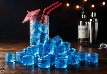 Trendsforever 50x Mehrwege Eiswürfelformen Blau Silikon Eiswürfelbereiter B7