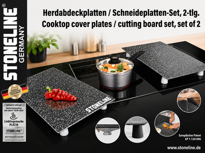 Stoneline Herdabdeckplatten 2tlg EP1124096 Glas Schneideplatten Kochfeld B3